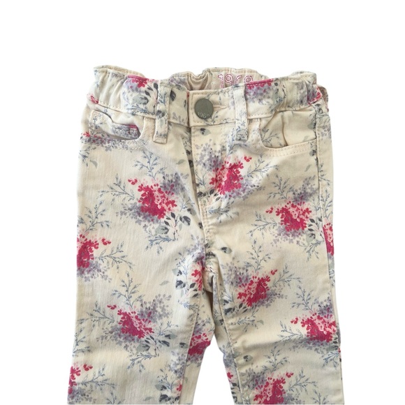 Baby GAP 1969 Romantic Floral Super Skinny Jeans - Cream & Pink | Girls 3T - Picture 4 of 9